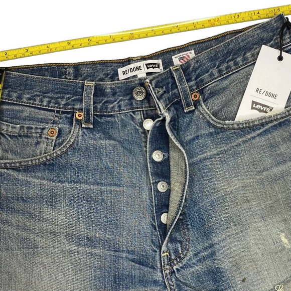 Levi's REDONE Denim Shorts Blue Size 27 - Picture 11 of 15